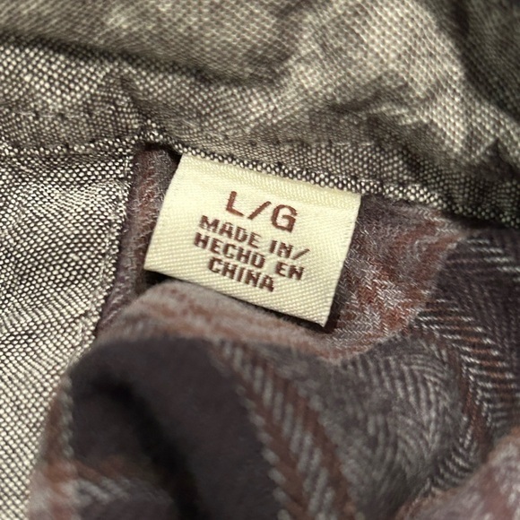 Weatherproof Vintage Men’s Plaid Flannel‎ Shirt Large Cotton Gray Black Grunge - Picture 8 of 11